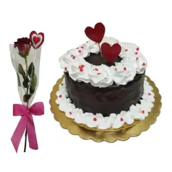 Cake y una rosa natural en confección (4 comensales) - 178276