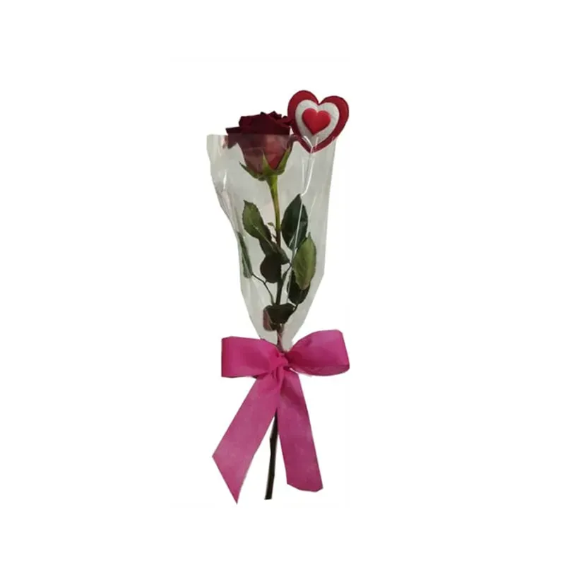 Una rosa + confección de trufa al cacao con sabor avellana - 267592