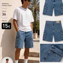 Bermuda jean hombre Pullandbear