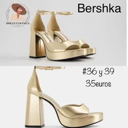 Tacón dorado Bershka