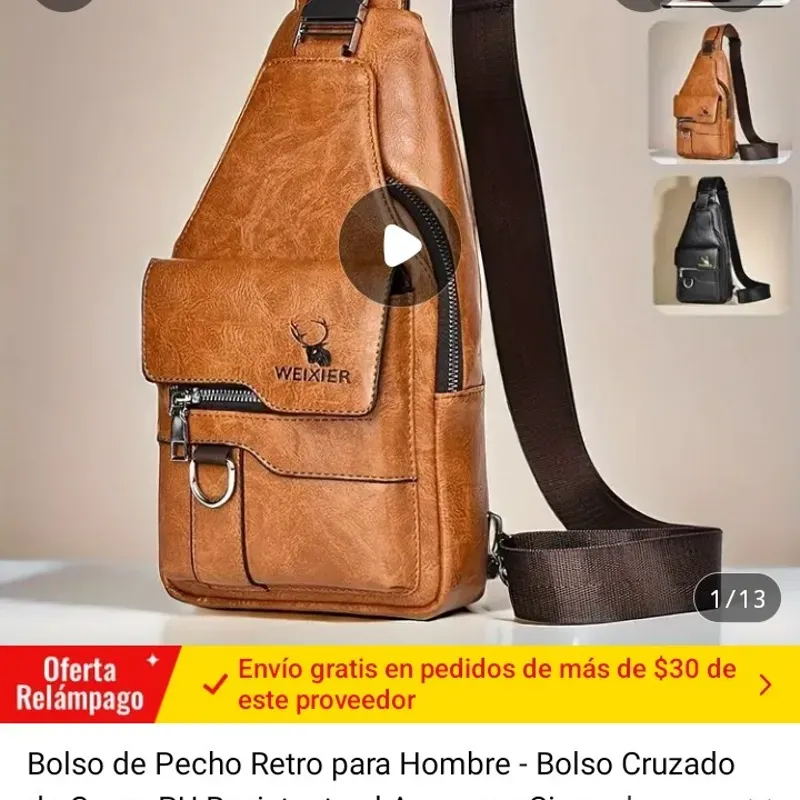 Bolso de pecho retro para hombre 