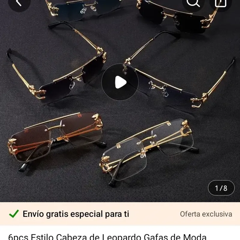 Estilo cabeza de leopardo gafas de moda hueca