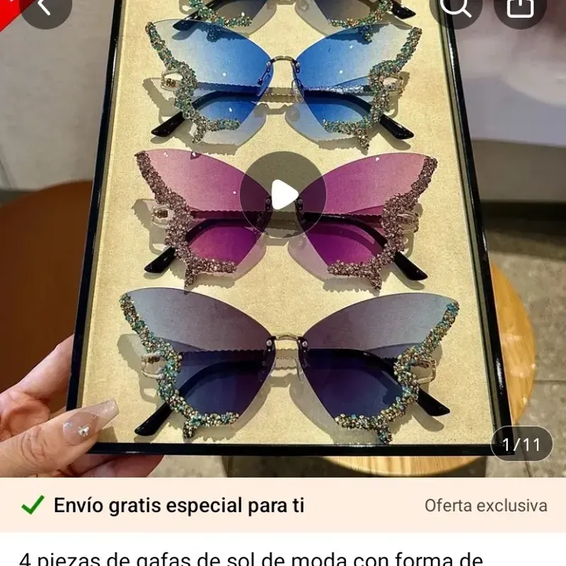 Gafas de sol de moda con forma de mariposa 