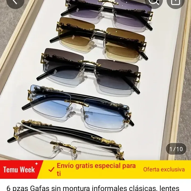 Gafas sin montura informales clásicas 