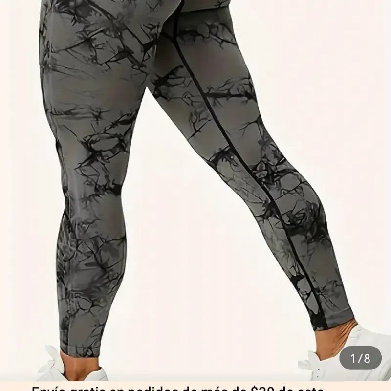 Pantalones de Yoga para mujer de alta elasticidad y largo completo con diseño Tie Dye 