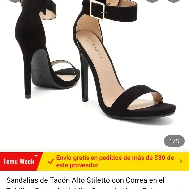 Sandalias de tacón Stiletto con correa en el tobillo 