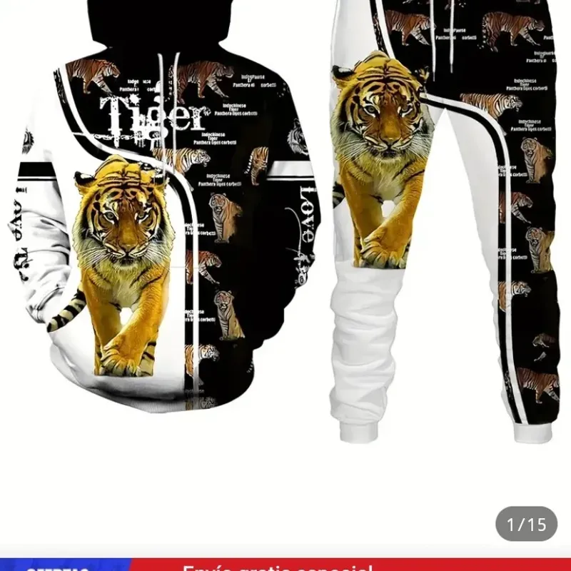 Sudadera con Capucha y Pantalón Tigre