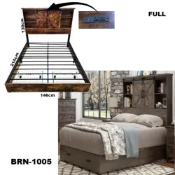 Cama Full ,camera importada con gavetas y estante en su espaldar con toma incluida