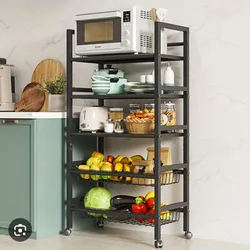 Estante de metal con ruedas