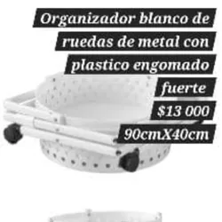 Organizador o viandero grande de 3 niveles con ruedas