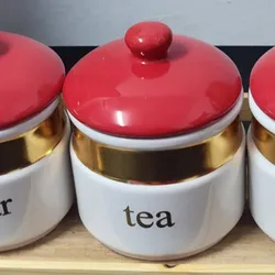 Organizadores d cerámica para café azúcar y té
