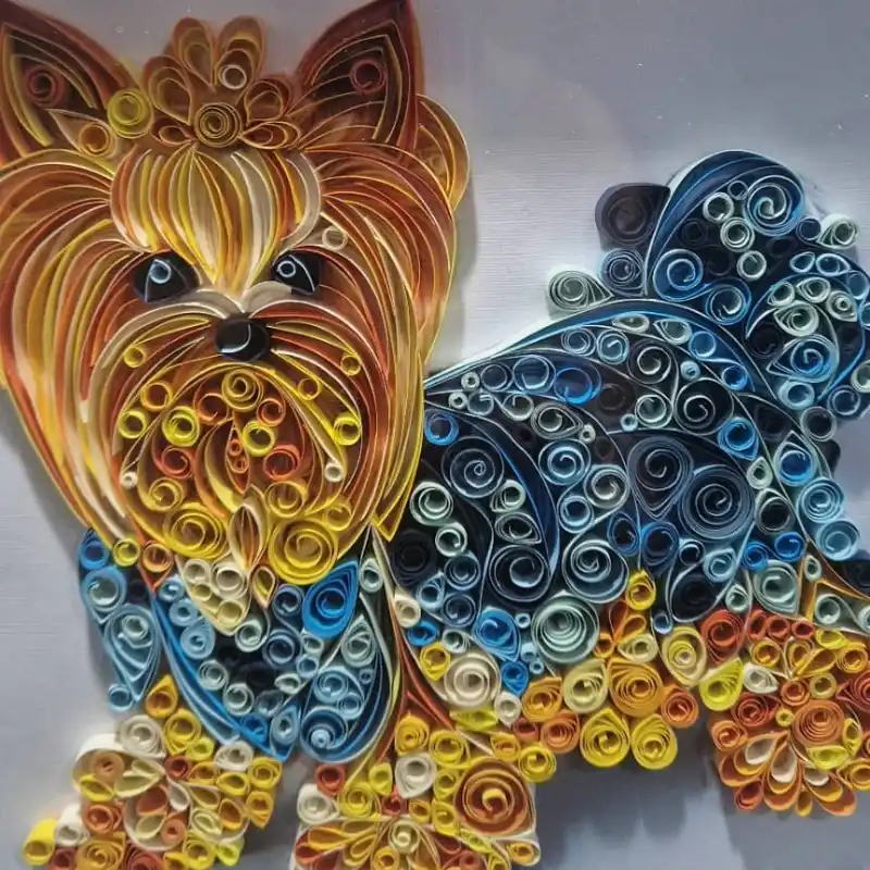 Cuadro con figura canina en filigrana