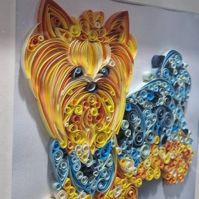 Cuadro con figura canina en filigrana