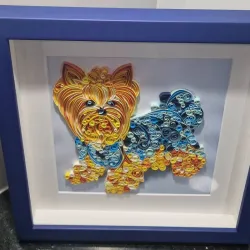 Cuadro con figura canina en filigrana