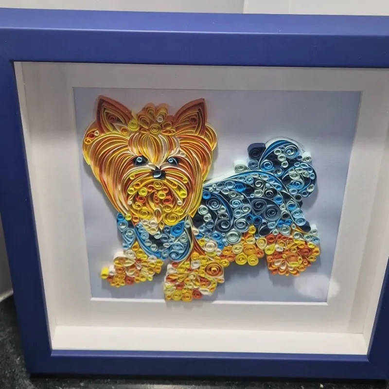 Cuadro con figura canina en filigrana