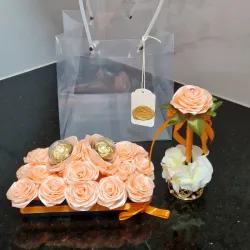 Set “Majestad Donum” – Edición Especial con Rosas Salmón y Detalles Premium