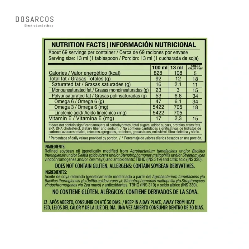 ACEITE DE SOJA 900 ML | 3000 CUP (VPT)
