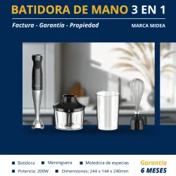 BATIDORA DE MANO 3 EN 1 MIDEA (FAD)