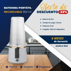 BATIDORA PORTÁTIL RECARGABLE EKO (FAD)