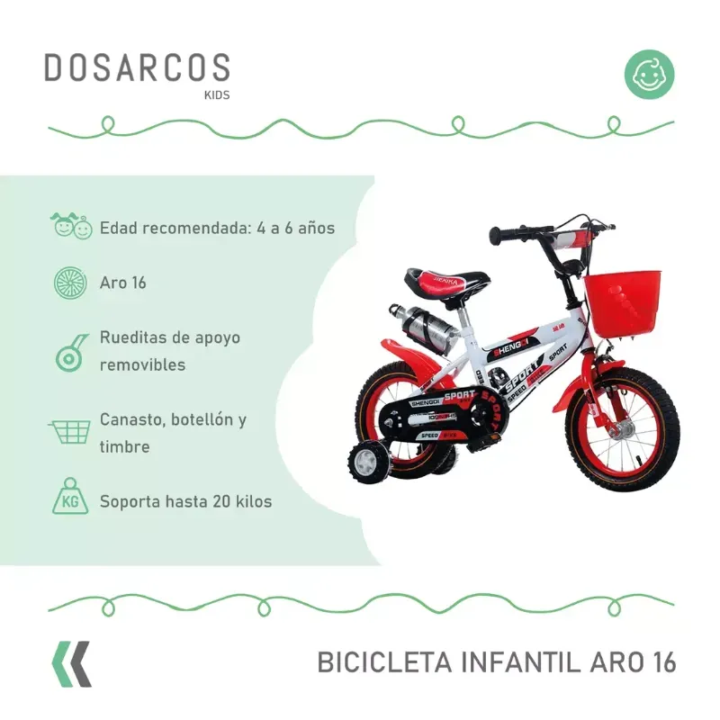 BICICLETA PARA NIÑOS 16" (LHZ)