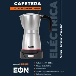 CAFETERA 3 - 6 TAZAS ELÉCTRICA EÓN GRIS (FAD)