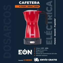 CAFETERA 3 - 6 TAZAS ELÉCTRICA EÓN ROJA (FAD)