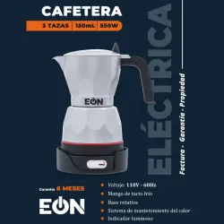 CAFETERA 3 TAZAS ELÉCTRICA EÓN GRIS (FAD)