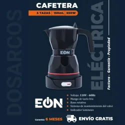 CAFETERA 3 TAZAS ELÉCTRICA EÓN NEGRA (FAD)