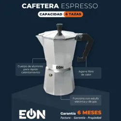 CAFETERA 6 TAZAS ESPRESSO EÓN (FAD)