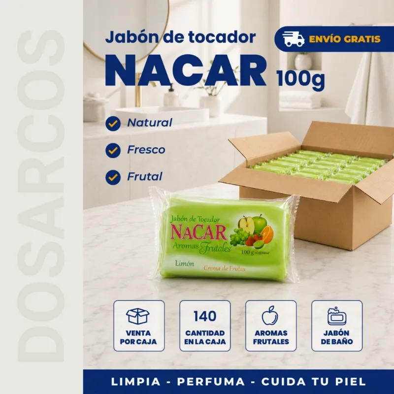 CAJA DE JABÓN DE TOCADOR NACAR 100g - 140 JABONES (FAD)