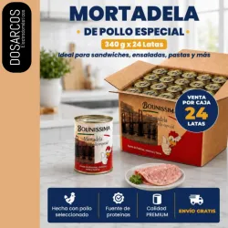 CAJA DE MORTADELA DE POLLO ESPECIAL 340g - 24 LATAS (FAD)