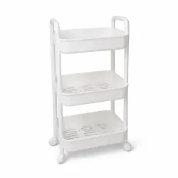 CARRITO ORGANIZADOR BLANCO CON RUEDAS - 3 NIVELES (VPT)