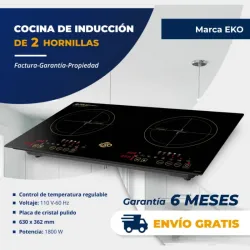 COCINA DE INDUCCIÓN 1800W EKO 2 HORNILLAS (FAD)