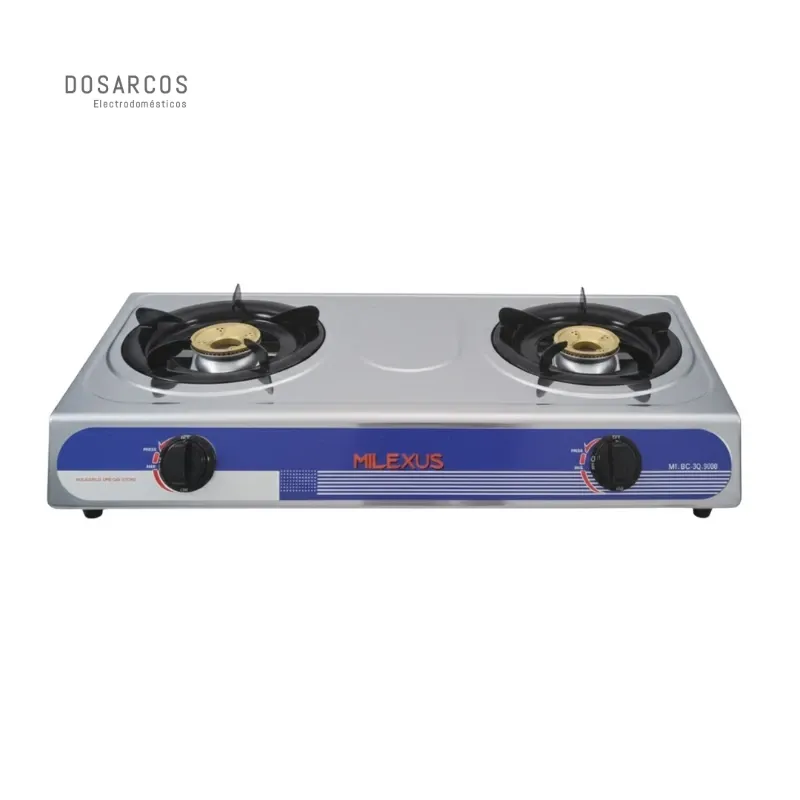 COCINA DE GAS 2 HORNILLAS MILEXUS ACERO INOXIDABLE (VPT)