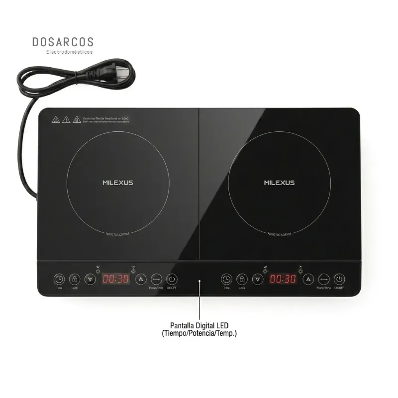 COCINA DE INDUCCIÓN 1800W MILEXUS 2 HORNILLAS (VPT)