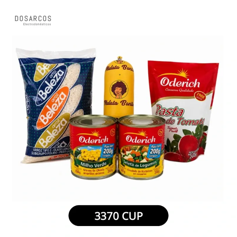 COMBO #10 (Mortadela, Arroz, Pasta tomate, Maíz dulce, Macedonias) | 3370 CUP (VPT)