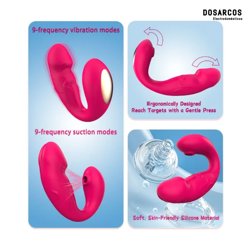 Dildo vibrador / succionador de clítoris morado + App móvil (ATR)