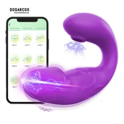 Dildo vibrador / succionador de clítoris morado + App móvil (ATR)
