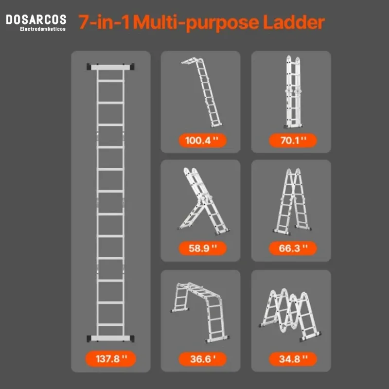 ESCALERA PLEGABLE MULTIPROPÓSITO 3.7M (VPT)