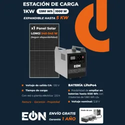 ESTACIÓN DE ENERGÍA (1280Wh / 1000W) EÓN + PANEL SOLAR LONGI (FAD)
