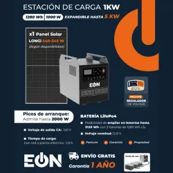 ESTACIÓN DE ENERGÍA (1280Wh / 1000W) EÓN + PANEL SOLAR LONGI + PROTECTOR DE VOLTAJE (FAD)