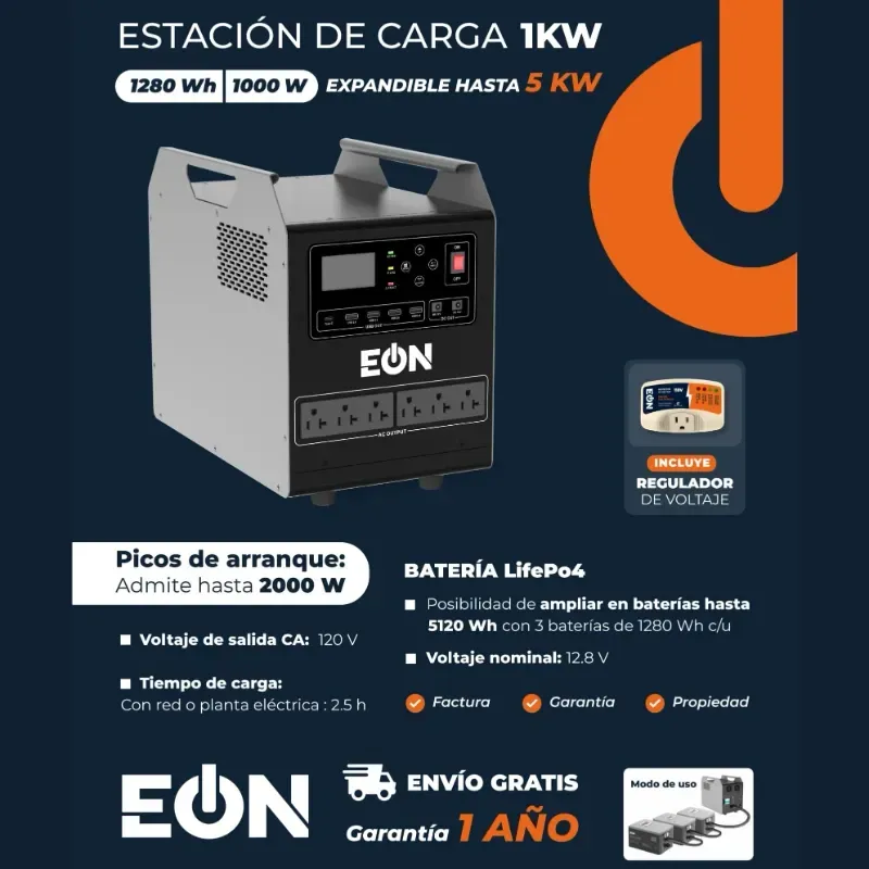 ESTACIÓN DE ENERGÍA (1280Wh / 1000W) EÓN + PROTECTOR DE VOLTAJE (FAD)