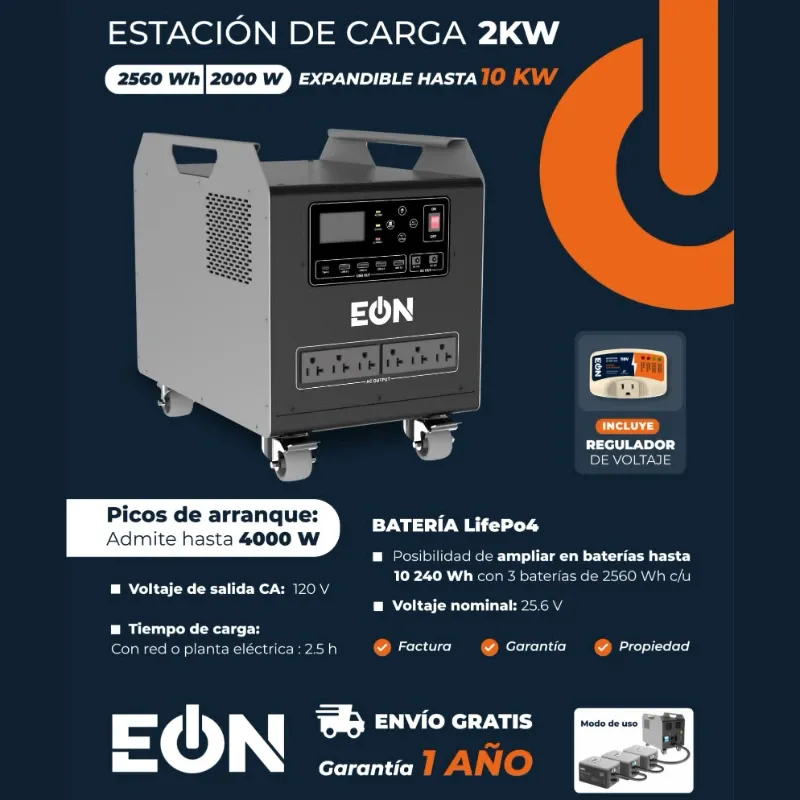 ESTACIÓN DE ENERGÍA (2560Wh / 2000W) EÓN + PROTECTOR DE VOLTAJE (FAD)