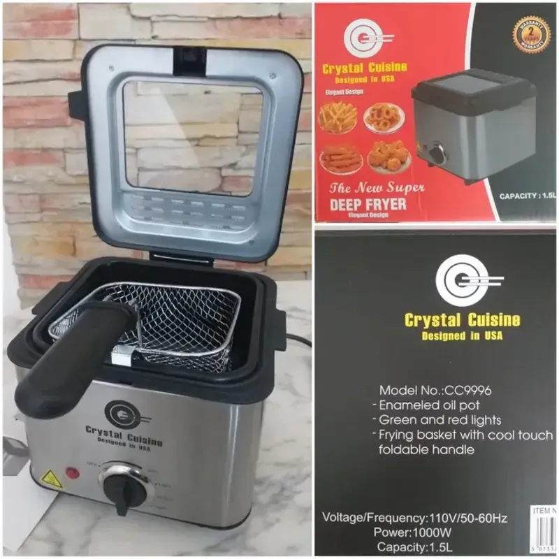 FREIDORA DE ACEITE CRYSTAL CUISINE 1.5L