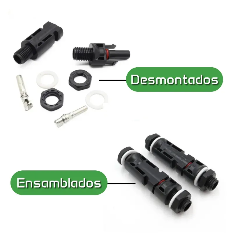 JUEGO DE CONECTORES MC4 MACHO Y HEMBRA PARA PANELES SOLARES (VPT)