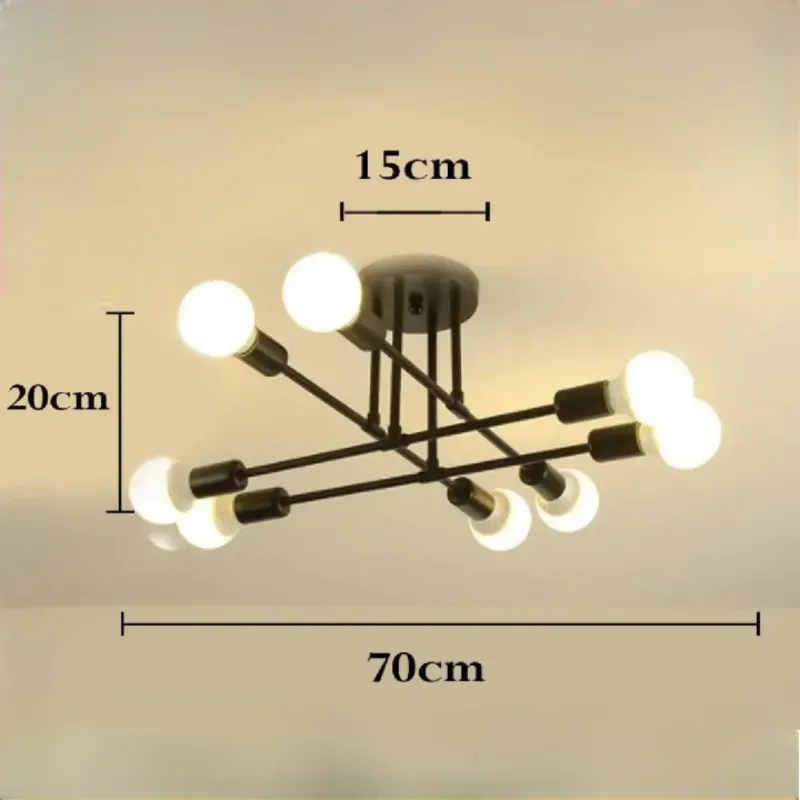 LÁMPARA DE TECHO DE 8 BOMBILLAS LED