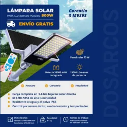 LÁMPARA SOLAR 800W (FAD)