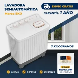 LAVADORA 7 KG SEMIAUTOMÁTICA EKO + PROTECTOR DE VOLTAJE (FAD)