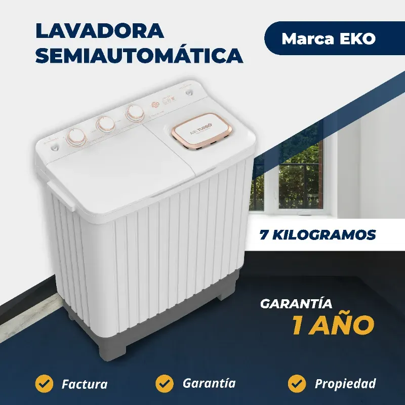 LAVADORA 7KG SEMIAUTOMÁTICA EKO (FAD)