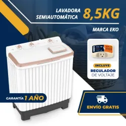 LAVADORA 8.5 KG SEMIAUTOMÁTICA EKO + PROTECTOR DE VOLTAJE (FAD)